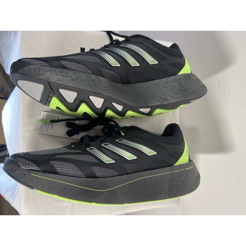 adidas Adizero Aruku Mens 12 Black Gray Neon Green Swirlfoam Sneakers NWT - Picture 7 of 11